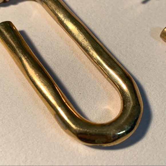 [Vintae brass asymmetrical earrings] - Picture 2 of 4